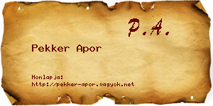 Pekker Apor névjegykártya
